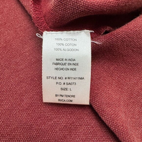 RVCA Alex Knost Polo Shirt Mens Large Faded Burgundy Short Sleeve Cotton Casual - Picture 5 of 11